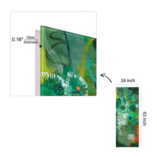 Empire Art Direct 63" x 24" Lolly I Frameless Free Floating Reverse Tempered Art Glass Wall Art